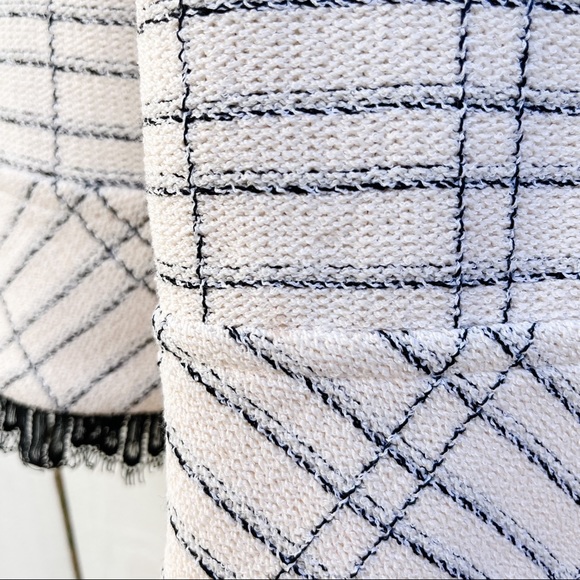 St. John Collection Santana Women’s Blazer Cream White Black Knit Textured Tweed - Picture 5 of 12